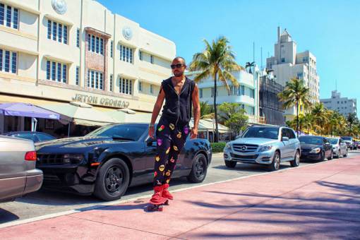 florida man  skateboard  street  architecture  building  cars  city