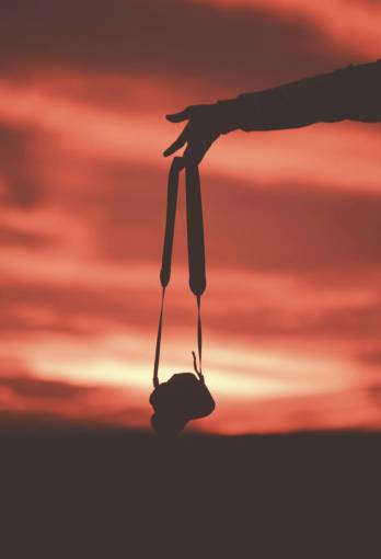 accesorio fotografía de accesorios de cámara de cielo al atardecer al aire libre