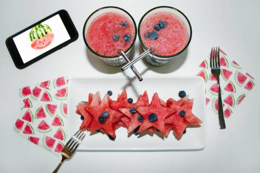 sandy watermelon  slices  drink  iphone  mobile  device  smoothie