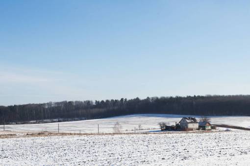 barn winter  snow  cold  field  rural  countryside  house