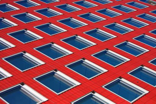 infraestructura arquitectura edificio infraestructura ventana rojo azul