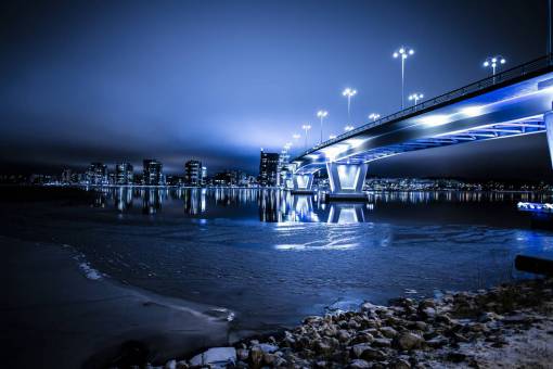 arquitectura edificios infraestructura cielo luces noche puente