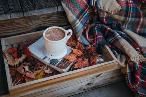 conocimiento libro conocimiento café bebida caja de madera tela