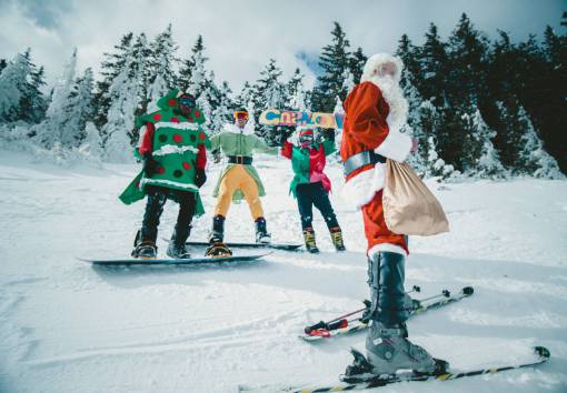 claus navidad santa claus nieve invierno deporte árboles