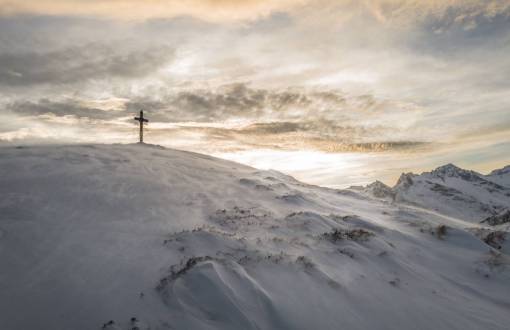 cross-country cross  religion  mountains  hills  snow  winter  sky