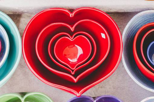 mold heart  art  shiny  red  mold  shapes  colorful