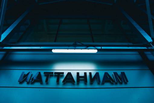 entrance manhattan  sign  city  night  light  urban  subway