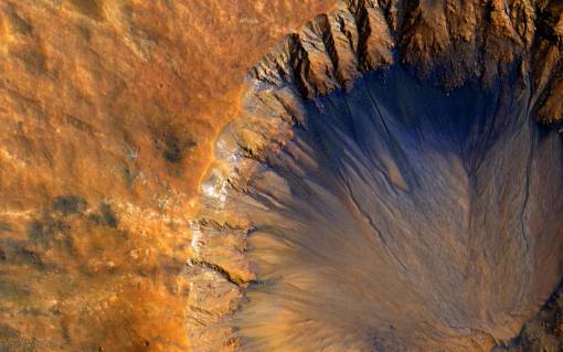 planeta marte cráter espacio planeta nasa ciencia espacio