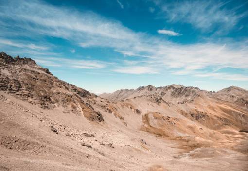 terrain rocky  hills  canyon  sand  blue  sky  dry