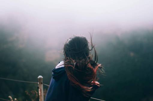 contemplation woman  girl  lady  people  back  contemplate  stand