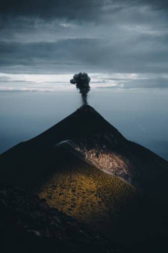 peak nature outdoors sky volcano;smoke cloud mountain landscape