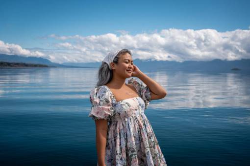 asian-and-indian-ethnicities summer one person asian woman;dress;lake women adult outdoors lifestyles