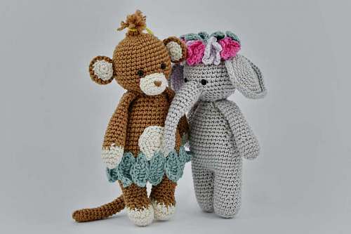 monk elephant monkey colorful homemade gifts toy teddy bear doll toys