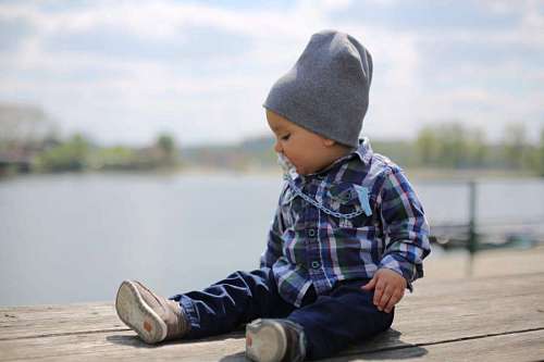 outfit harbour toddler sitting outfit adorable hat nature child water 