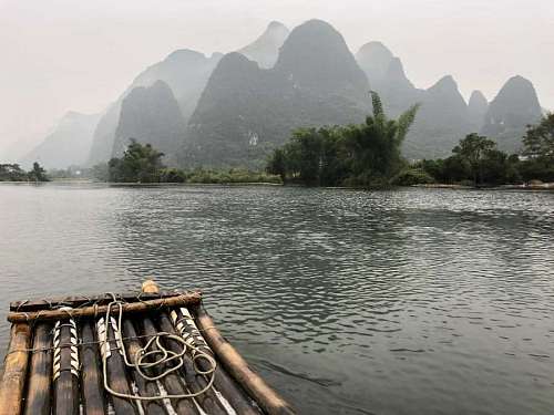 channel-change rafting ecotourism asia china national park lakeside shore channel landscape water