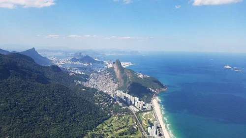 fair-weather rio janeiro mountain ocean coast majestic panorama peak fair weather landscape sea water kb