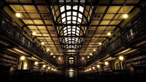 perspectiva arquitectura edificio biblioteca libros estanterías artefactos de iluminación