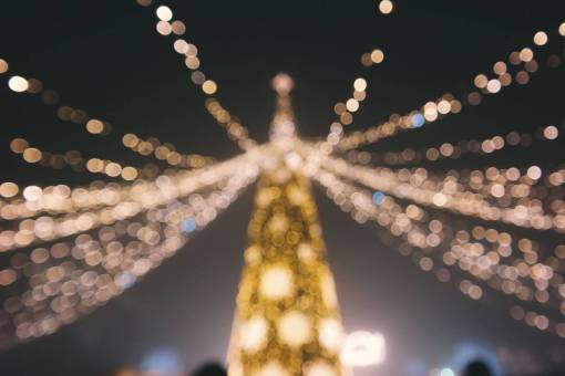 bokeh luces noche oscuro fotografía navidad vacaciones