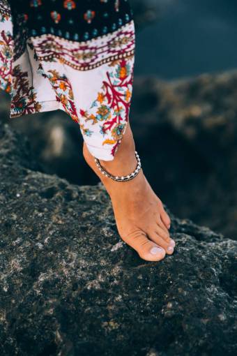 ankles female  foot  fashion  rocky  shore  coast  boho