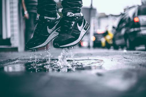 puddle nike  shoes  sneakers  puddle  wet  raining  city