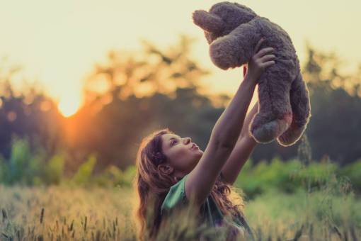 teddy-bear people  girl  teddy  bear  toy  green  grass