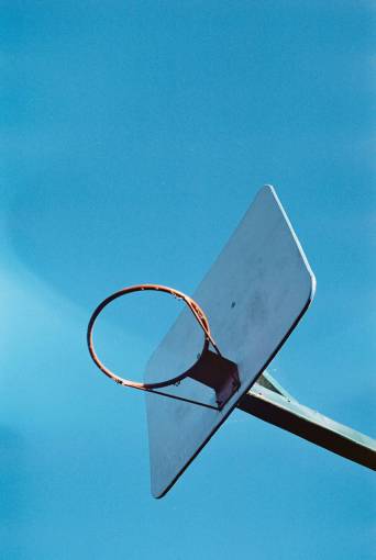 lifestyle Basketball hoop with blue sky in the background