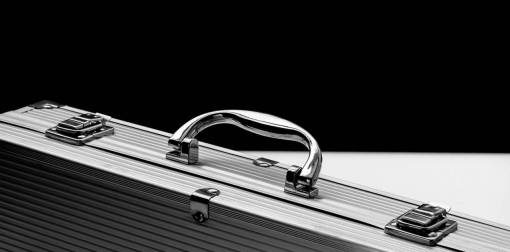 negocios negocio de caja de metal de acero blanco y negro