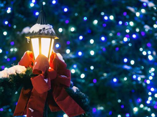 cinta árbol de luz de navidad lámpara cinta decoración bokeh