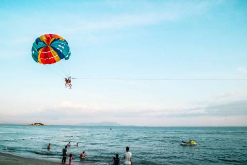 esqui artesanía afición parapente naturaleza playa orilla arena
