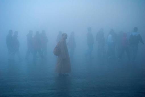 religion fog women outdoors china;people;pollution;mist men nature religion