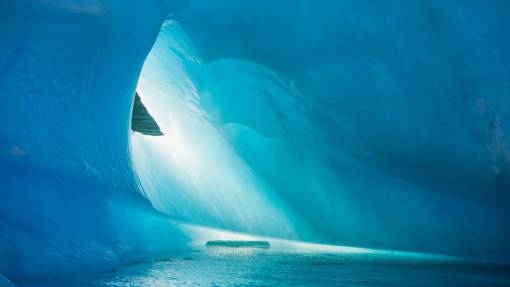 change Ice cave in a glacier