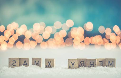 letras Feliz navidad scrabble bokeh blanco como la nieve letras decorativas