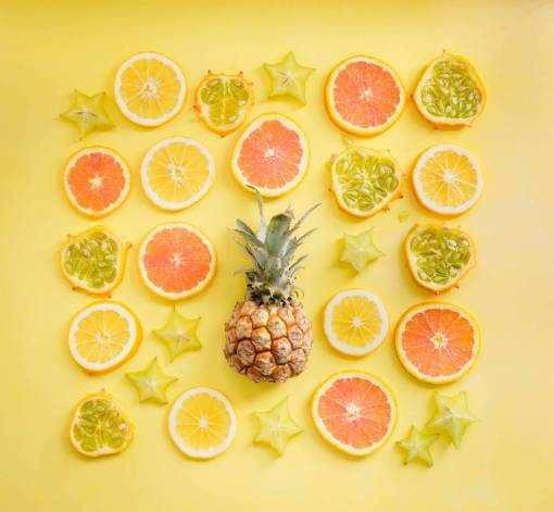 lemon orange  lemon  pineapple  starfruit  fruit  yellow  drink