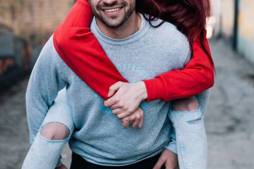 sweater people  man  woman  couple  dating  walking  smile