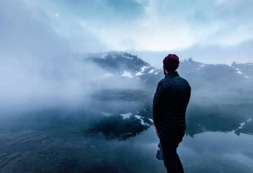 haze people  nature  mountains  snow  cold  smoke  haze