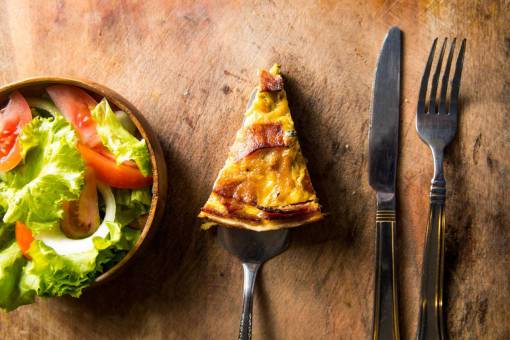 pizza pizza  slice  salad  food  snack  serve  bowl