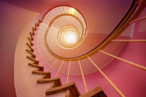 spiral stairway  light  spiral  pink  home  architecture  design