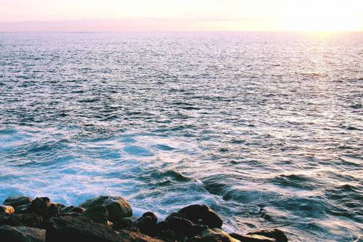 ripple sunset  sky  ocean  sea  water  waves  ripples