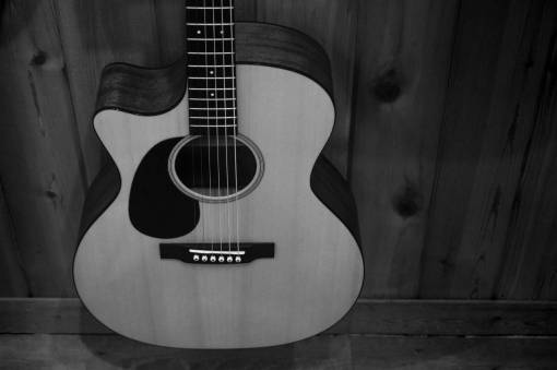 guia Pantalla de pared en blanco y negro tienda de cuerdas de guitarra acústica