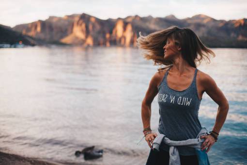 jogging woman  workout  lake  yoga  female  water  river