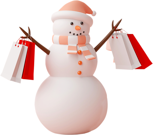 retail  bag winter gift png overlay christmas snowman