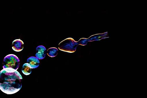 liquid Bubbles on black Background