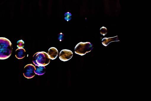 liquid Bubbles on black Background