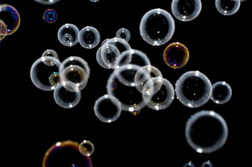 liquid Bubbles on black Background