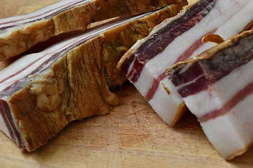 bacon meal breakfast organic slice pork meat delicious dinner pancetta affumicata kb