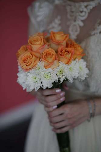 bouquet roses yellow flower orange bride decoration