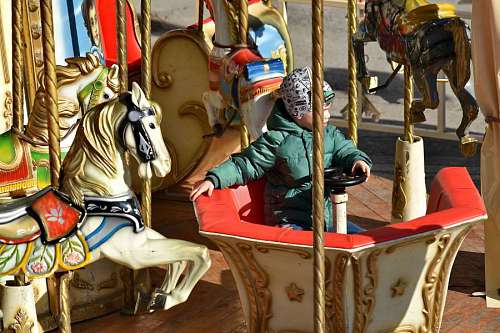 carousel mechanism carnival amusement ride kid sculpture festival traditional