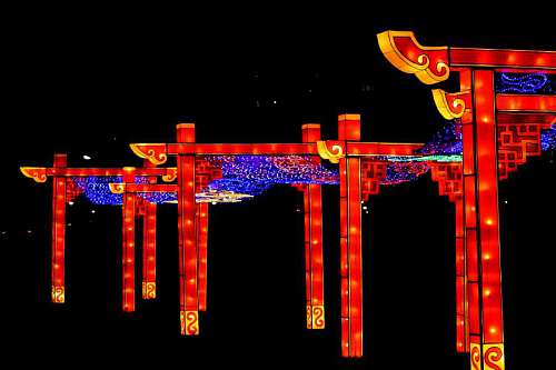 presentation-speech china culture neon night gate heritage bright presentation 