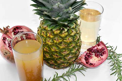 Fruta antioxidante piña exótica granada tropical cóctel producir jugo
