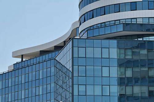 glass buildings modern building skyscraper perspective futuristic architecture curve reflection